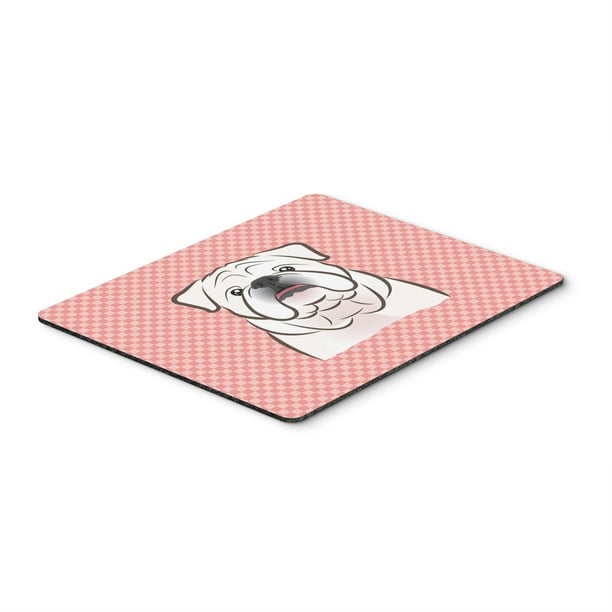 Caroline's Treasures - Alfombrilla de ratón con diseño de bulldog inglés, color rosa y blanco, almohadilla caliente / salvamanteles (BB1220MP) Caroline's Treasures BB1220MP