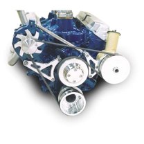 March Performance 30035 Plastic Canister Power Steering Bracket Kit for 1979-1980 Ford B-100, Clear Powder Coated