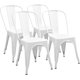thumbnail image 1 of Sillas de comedor de metal para interiores y exteriores, apilables, clásicas, para comedor, restaurante, bar, cafetería, juego de 4 piezas (blanco marfil),Blanco, 1 of 2