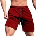 thumbnail image 1 of Mgmyaa Men's Running Shorts Solid Elastic Waist Drawstring Summer Beach Vocation Shorts Gym Workout Short Pants, 1 of 5