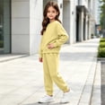 thumbnail image 5 of Hvogkswy Boys Girls Sweatsuit Solid Kids Sweat Suits Long Sleeve Crewneck Pullover Sweatshirt & Jogging Pant Fall Fashion Tracksuits, 5 of 9