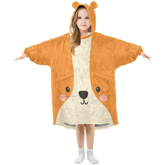 joogoo Wearable Blanket Hoodie Cute Puppy Face for Flannel Sherpa Pocket 3-14 YR M
