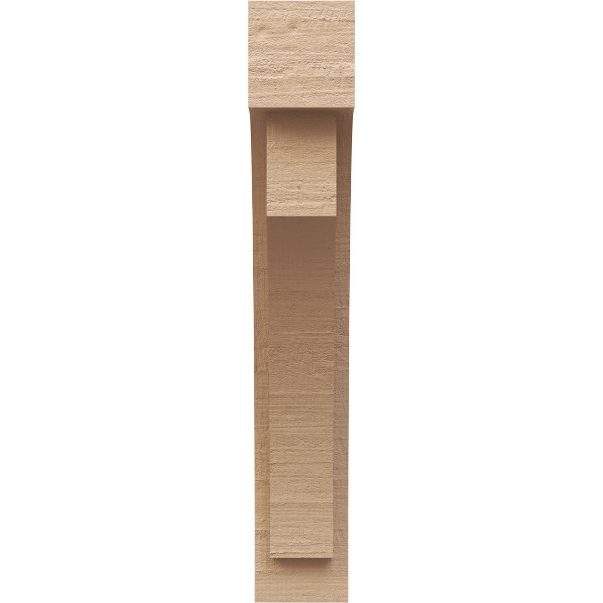 6"W x 12"D x 36"H Thin Rivera Rough Cedar Woodgrain TimberThane Corbel, Primed Tan