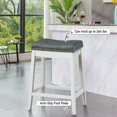 thumbnail image 5 of Spaco Set of 2 24-Inch Height Backless Counter Stool with Footrest-White, Bar Height Stools, Counter Height Bar Stools for Kitchen, Dining Room, 5 of 6