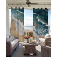 thumbnail image 2 of Blue Ocean Blackout Curtains for Bedroom Living Room, Wave Texture Beach Abstract Modern Art 45 In Long Thermal Insulated Room Darkening Drapes Grommet Window Treatments, 42 x 45 In, 2 of 9
