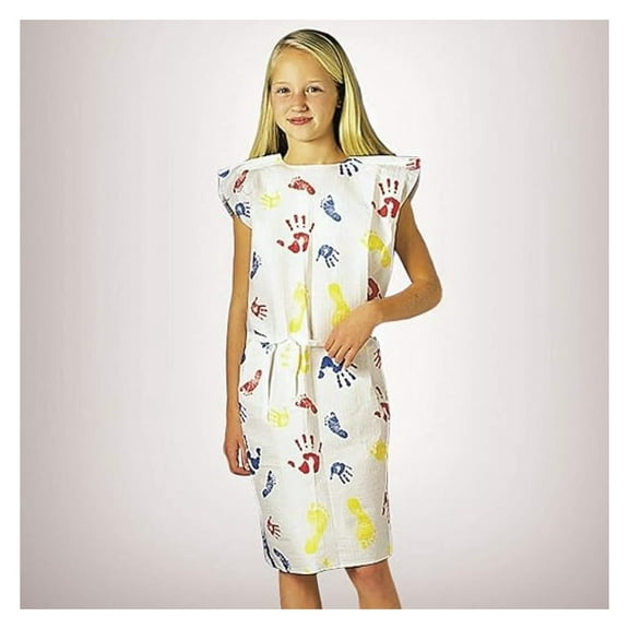Pediatric Gowns - Tiny Tracks Tissue//Tissue - Professional Disposable Gowns, 20"x36", Pack of 50 - Patient Comfort & Moisture Resistance