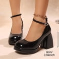 thumbnail image 5 of KEGIRLOM Women's Fashionable Casual Summer Solid Color Style High Heels Sandals Black 8.5, 5 of 9