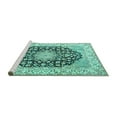 thumbnail image 2 of Ahgly Company Machine Washable Indoor Square Persian Turquoise Blue Traditional Area Rugs, 5' Square, 2 of 4