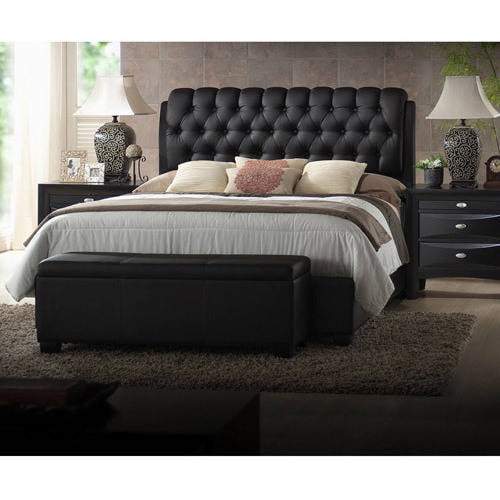 ACME Furniture Ireland Queen Faux Leather Bed with Tufted ...