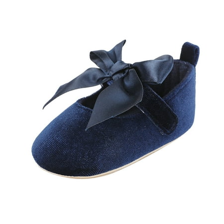 

Betiyuaoe Baby Sneakers Toddler Kids Infant Girls Soild Colour Bowknot Princress Shoes Soft Sole The Floor Barefoot Non Slip First Walkers Prewalker Shoes