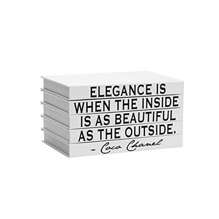 Decorative Quote Book Set Coco Chanel Elegance Is When The