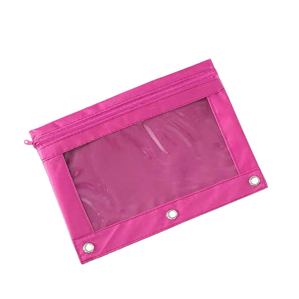 Carpetas para Documentos Caja de Lápiz de Tres Agujeros con Cremallera Bolsa de Almacenamiento de Archivos de Pvc Transparente Carpeta Desmontable Caja de Lápiz de Gran Capacidad Bolsas de Lápiz con C