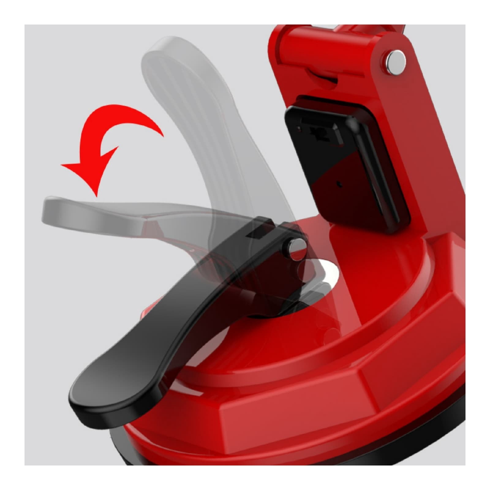Dual Suction Cup Door Stopper - Heavy-Duty Security Door Blocking Device for Home & Hotel, Portable Anti-Theft Door Stop for Living Alone, Red
