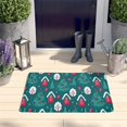 thumbnail image 2 of Dark Teal Christmas Village Pattern Flannel Non Slip Door Rugs,Washable Door Mats Indoor,Decorative Door Mats,Dirt-Resistant and Absorbent Doormat for Entrance,Bedroom,Kitchen,Bathroom,23.5"x16", 2 of 5
