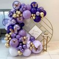 thumbnail image 3 of Kit de arco de guirnalda de globos morados, 122 piezas de 18 12 10 5 pulgadas, globos de confeti de látex, lavanda, globos de látex, lavanda, para mujeres, cumpleaños, baby shower, suministros de decoración de boda Rojo Verde, 3 of 5