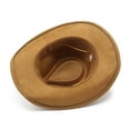 thumbnail image 3 of BRICH Western Cowboy Hat for Women and Men Unisex Big Wide Brim Felt Hats for Cowboys and Cowgirls Khaki One Size, 3 of 3