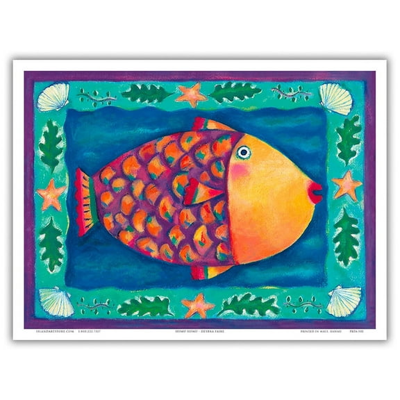 Humuhumunukunukuapua'a - Hawaiian Reef Trigger Fish - State Fish of Hawai’i - From an Original Color Painting by Deybra Faire - Master Art Print (Unframed) 9in x 12in