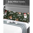 thumbnail image 4 of Christmas Santa Claus Body Pillow Case Cover - Microfiber Bed Throw Pillow Covers, Cartoon Xmas Elk Snowflakes Black Decorative Lumbar Pillow Cover with Envelope Closure for Sofa/Travel 20"x54", 4 of 6