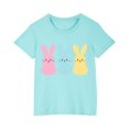 thumbnail image 4 of Cethrio Easter Shirts for Girls Boys, Short Sleeve Cotton Graphic Summer Shirts Mint Green Size 3-4 T, 4 of 4