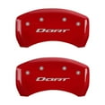 thumbnail image 4 of MGP 4 Caliper Covers Engraved Front & Rear With out stripes/Dart Red finish silver ch Fits select: 2013-2016 DODGE DART SXT, 4 of 6