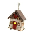 thumbnail image 2 of Cabaña de madera luminosa de Navidad, construcción robusta coleccionable, regalo de Navidad. Estilo C, 2 of 9