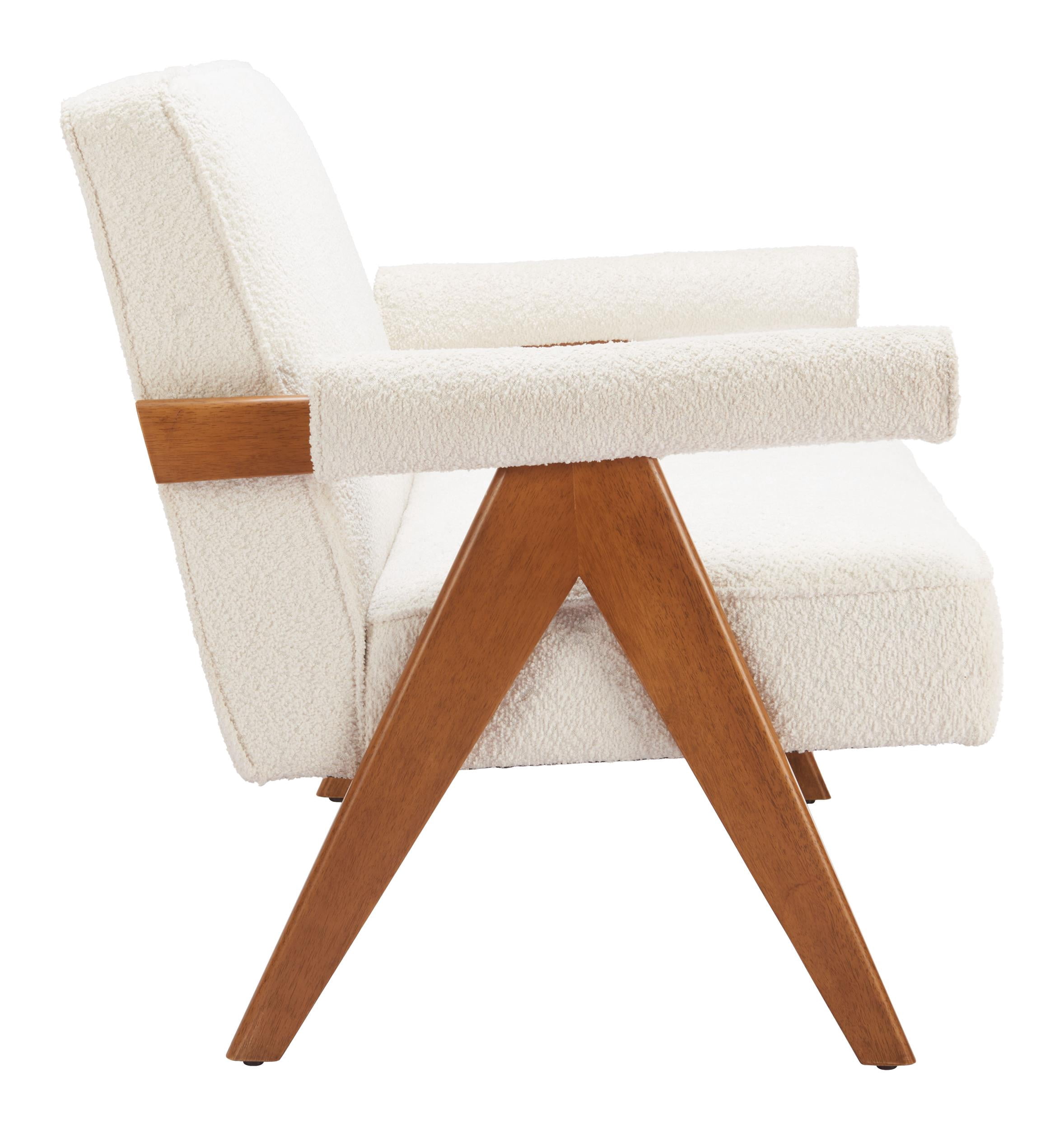 Encanto Loveseat Ivory Sofa, Modern Style, Seats up to 2, Rubberwood, Indoor Living