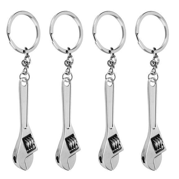 WRITWAA 4pcs Practical Key Chain Mini Crescent Wrench Keychain Compact Wrench Shape for Household Use