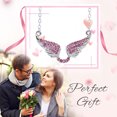 thumbnail image 7 of Matashi Rhodium Plated Necklace with Outspread Angel Wings Design with 16 Inch Extendable Chain and Pink Crystals Gift for Christmas Birthday Anniversary Valentine's Day Mother's Day Gift for Mom Wife, 7 of 7