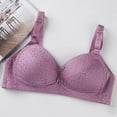 thumbnail image 5 of Bigersell Wireless Full-Coverage Bras for Women Embellished Lace V-Neck Push up Bra No Underwire Female Comfortable Soft Bralette Padded Sports Bras Style-D28, S-8-Purple 40B, 5 of 5