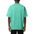 thumbnail image 3 of Domuza Tshirts for Men Short Sleeve Vintage Washed Basic Loose Solid Basic Tees Mint Green L, 3 of 4