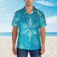 thumbnail image 4 of Daiia Christmas Snow Hawaiian Shirt for Men Gentle Cotton Regular Short Sleeve Casual-Large, 4 of 9