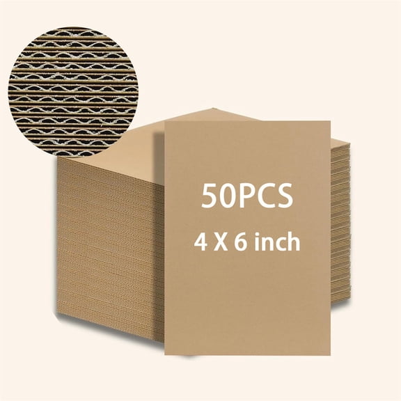 Heyingu 50Pcs Double Wall Thick Brown Poster Board 4 x 6 InchCardboard Inserts Flat for Packing Shipping Mailers Crafts