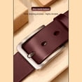 thumbnail image 4 of QSAWXQZ Men's Vintage PU Leather Belt Single Prong Buckle Adjustable Casual Waist Belt Free Size, 4 of 6