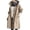 #01Khaki, variant on Women Solid Color Hooded Trench Coat Mid Length Single Breasted Long Sleeve Outerwear Loose Casual Windbreaker Fashion Lightweight Overcoat Red M