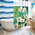thumbnail image 5 of No Hook Shower Curtain, Spring Daisy Shower Curtains for Bathroom with See Through Top Window, Flowers Country Leaves Watercolor Plants Waterproof & Washable Bath Curtain Narrow 54"x78", 5 of 9
