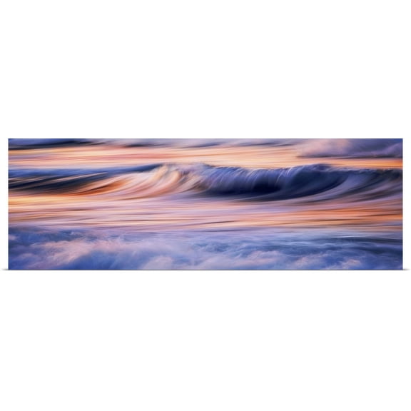 Great BIG Canvas | Rolled Scott Stulberg Poster Print entitled Waves at sunset in Greece