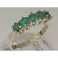thumbnail image 2 of LBG British Made 14k White Gold Natural Green stone Womens Eternity Ring - 33 size options - Size 7, 2 of 8