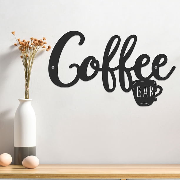 Muyoka Letrero de barra de café Colgante de metal Estación de metal de café Letrero de letra Café Palabra Arte de pared Decoración de letrero Mesa de café Barra de café Letrero de pared Decoración Acc Muyoka Hogar