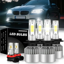 For BMW 528i 535i 550i 2008-2010 LED Headlight High Low Fog Light Bulbs Combo