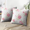 thumbnail image 4 of LALILO Throw Pillow Covers Colorful Floral Flower Green Cute Beauty Rose Cushion Cover 18" x 18", 2 Pack, 4 of 6