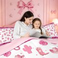 thumbnail image 5 of meiyoeat Pink Cowboy Paisley 7-Piece Twin Bedding,Girly Western Pattern Bedding Comforter Set For Girl,Reversible, 5 of 7