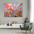 thumbnail image 2 of ONETECH  Cute Mushroom Tapestry Wall Hanging 70s Rainbow Tapestry Vintage Sun Tapestry Flower and Hippie Eye Tapestry for Room, 2 of 7