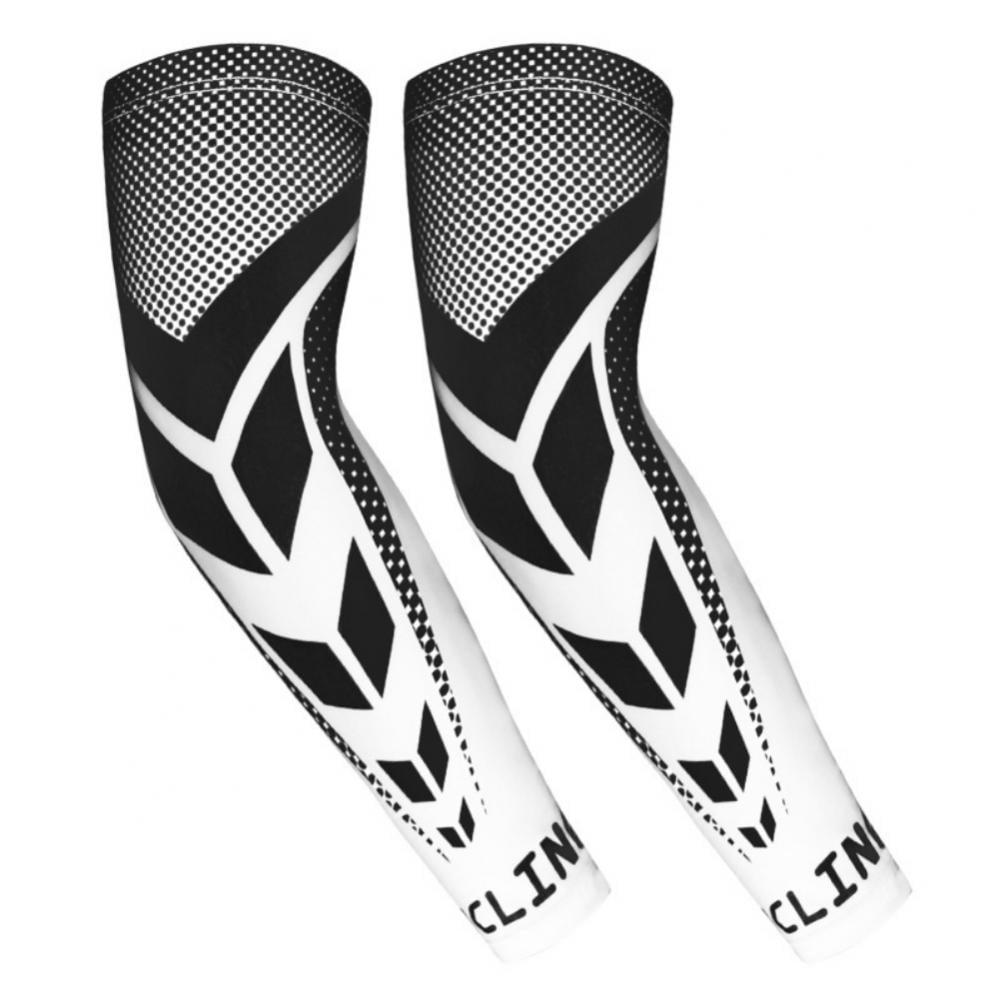 1 Pair New Seamless Black Cooling Arm Sleeves Cover UV Sun Protection Sports 