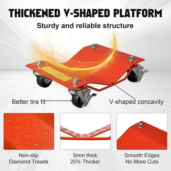 Yeshouse Car Dollies, Heavy Duty Car Dolly Set of 4, Wheel Dolly with Locking Casters, for Garage/Shop/Trucks