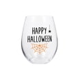 thumbnail image 3 of Halloween Drinkware, Spooky Drinkware, Halloween Glass Cups, 420Ml Stemless Tumbler, 4.5X4 Inch Clear Glass Beverage Cup with Web and Hanging Print, Reusable for Home Halloween, 3 of 5