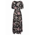 thumbnail image 5 of LASCANA Women's Printed Puff Sleeve Maxi Dress Smocking, 5 of 6