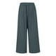 thumbnail image 4 of WILLBEST Pantalones Casuales de Verano para Mujer, de Lino, de Cintura Alta, con Cordón, Pierna Ancha, Cómodos y con Bolsillos para Viajar y Relajarse. XXXL, 4 of 4