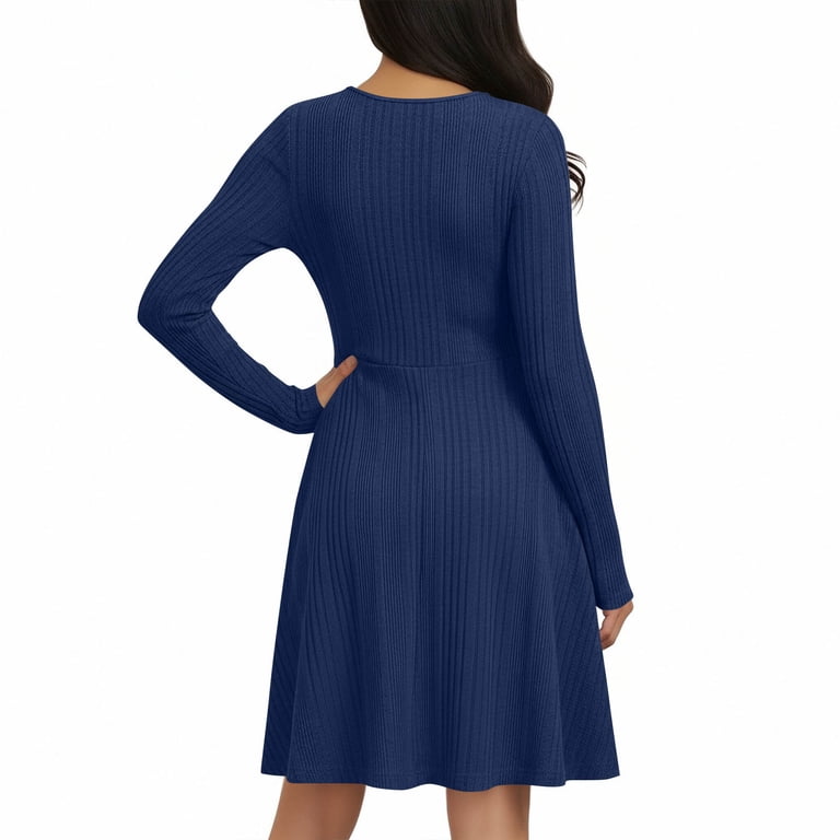 what jacket to wear with fit and flare dress Elora Ribbed Midi Dress in Noir Black main image 0