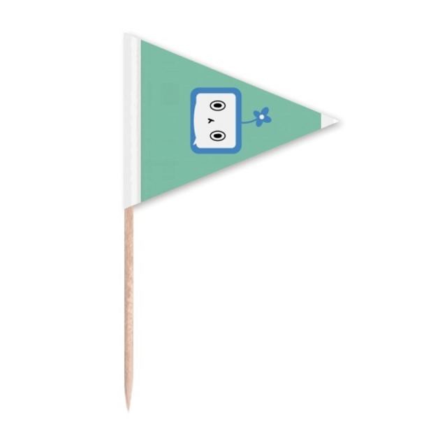 Trèfle Petit Visage de Télévision Dessin Animé Cure-Dent Triangle Toppers de Cupcake Drapeau