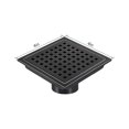 thumbnail image 2 of 4 Inch 6 Inch 304 Stainless Steel Square Shower Floor Drain With Flange Black, 2 of 6